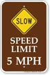 5 MPH Sped Limit Sign