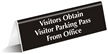 Visitors Obtain Visitor Parking Pass Sign