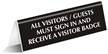 Visitors Sign In Office Tabletop Tent Sign