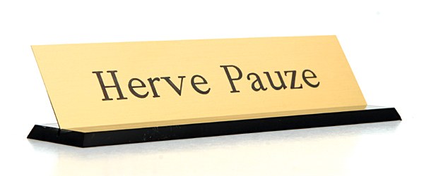 Solid brass nameplates are hefty and classy!