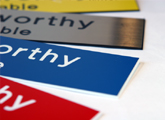 Engraved nameplates come in a large variety of colors.