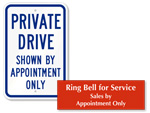 By Appointment Only Signs
