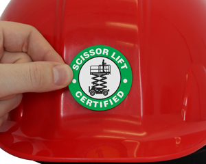 scissors lift certifies sticker