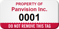 Do Not Remove Personalized Asset Tag with Numbering