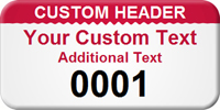 Customized Asset Tag with Numbering