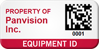 Customizable Property Name, 2D Bar code Asset Tag