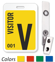 Visitor Reusable ID Badge With Bulldog Clip