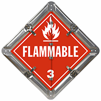 6 Legend Flip n Lock™ Industrial Chemical Hauler Placard Set