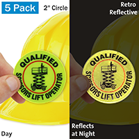 Qualified Scissors Lift Operator Hard Hat Label
