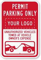 Custom Permit Parking Only Sign