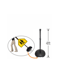 Tip n' Roll Portable Sign Base and Pole - 4ft. Tall