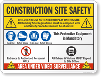 Children Must Not Enter Video Surveillance Sign