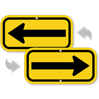 Black on Yellow Directional