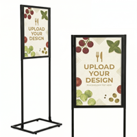 Portable Metal Infoboard Single Tier Double Sided Floor Sign Holder Kit