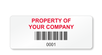 Bar Code Vinyl Label, 3/4 in. x 1 7/8 in.