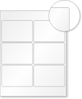 Laser Printable Blank Vinyl Labels Stationery 6 Labels/Sheet