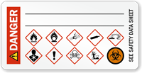 Danger Biohazard and GHS Secondary Label