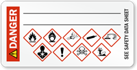 Danger GHS Hazard Secondary Label