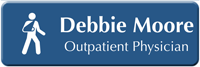 Customizable Physician LaserLogo Name Badge with Outpatient Symbol