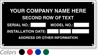 Rectangular Equipment Name Plate (1¾" x 3½")