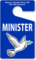 Minister Standard Rearview Mirror Parking Permit Tough Tag