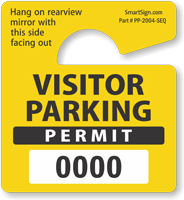 ToughTag™ Small Rearview Mirror Hang Tag Yellow