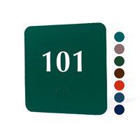 4x4 inch Custom Braille Room Number Sign