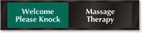 Massage Therapy  Please Knock/In Session Slider Sign