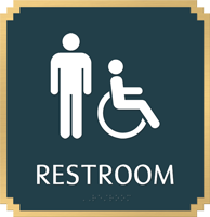 Restroom with Men/ISA Handicapped Graphic Braille Sign