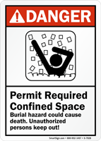Burial Hazard Could Cause Death ANSI Danger Sign