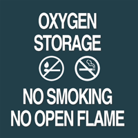 Oxygen Storage No Smoking/Open Flame Sign