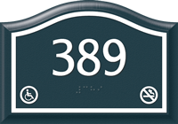 Santera HT Room Number Sign w/Border 3.5 in. x 5 in.