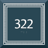 Azteca Room Number Braille Sign with Border 5.5" x 5.5"