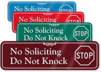 No Soliciting Do Not Knock