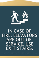 In Fire Do Not Use Elevator Sign