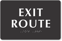 Braille Exit Route Sign