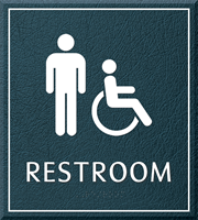 Restroom Men/Handicapped 8.625 in. x 7.75 in. Sign