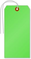 Fluorescent Green Tags (with strings)