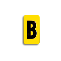 Character Black on Yellow "B" For Horizontal Mounting Holder