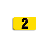 Character Black on Yellow "2" For Vertical Mounting Holder