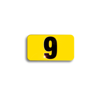 Character Black on Yellow "9" For Vertical Mounting Holder