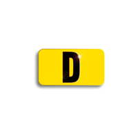 Character Black on Yellow "D" For Vertical Mounting Holder