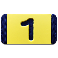 Vertical Mounting  Character Black on Yellow "1"