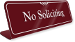 No Soliciting Sign