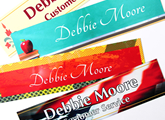 Colored nameplates help you stand out from the crowd.